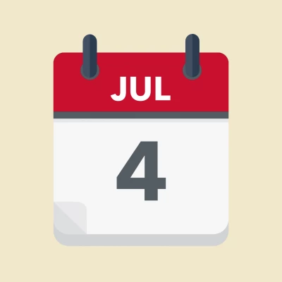 Calendar icon showing 4th July