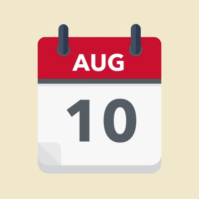 Calendar icon showing 10th August