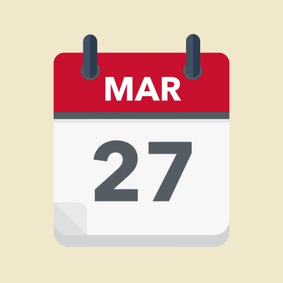 Calendar icon showing 27th March